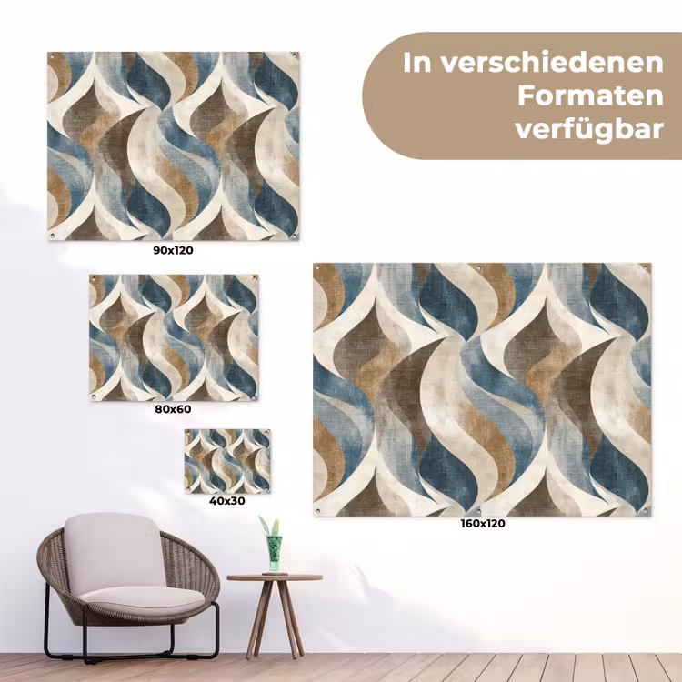Abstract - Golven - Kleurrijk tuinposter los doek klein 239 -Xsfeer9_DE