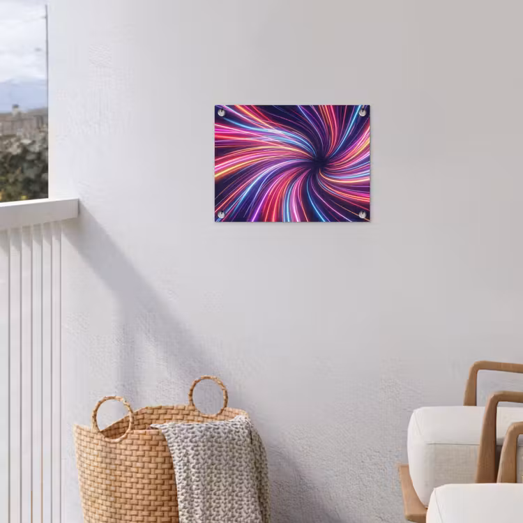 Abstract - Swirl - Futuristic - Neon tuinposter los doek klein -sfeer8