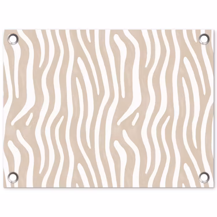 Abstract - Zebra - Beige tuinposter los doek klein 239 -3d