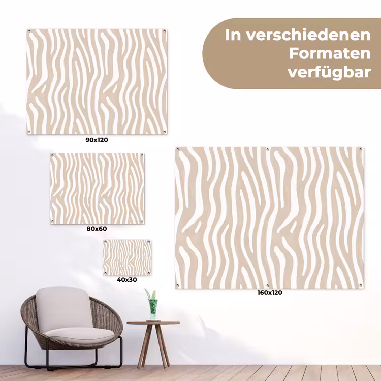 Abstract - Zebra - Beige tuinposter los doek klein 239 -Xsfeer9_DE