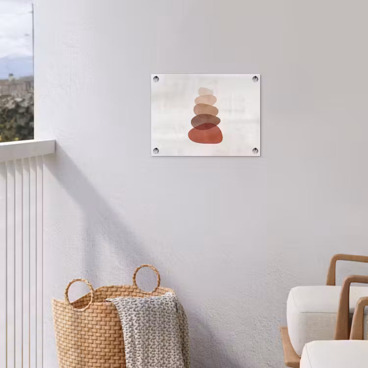 Abstractie - Gestapeld - Balans - Modern - Aardetinten tuinposter los doek klein -sfeer8