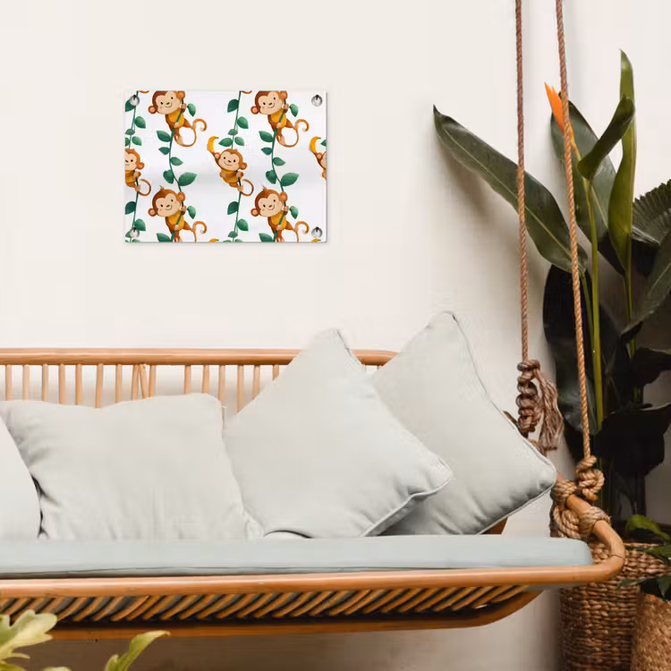 Apen - Lianen - Kleurrijk tuinposter los doek klein 239 -sfeer7