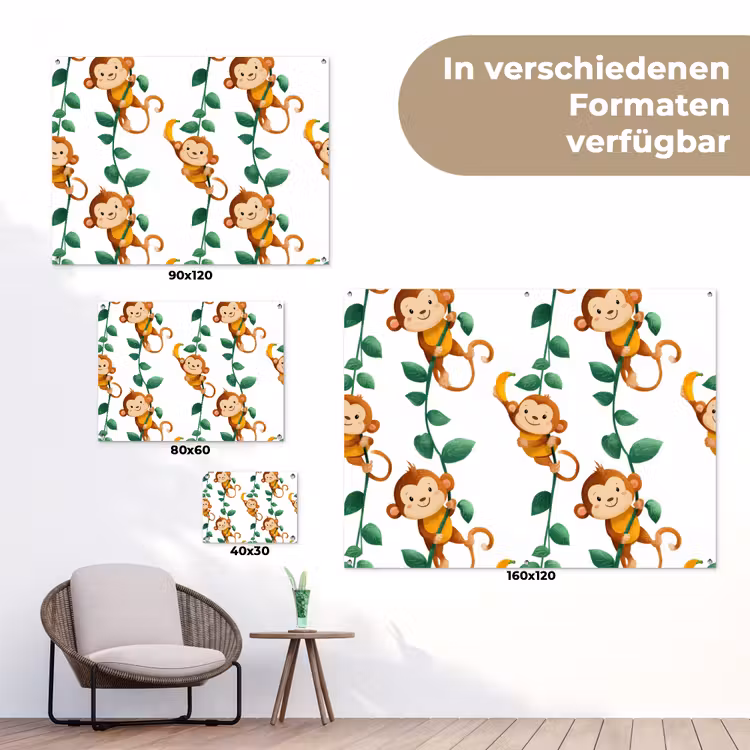 Apen - Lianen - Kleurrijk tuinposter los doek klein 239 -Xsfeer9_DE