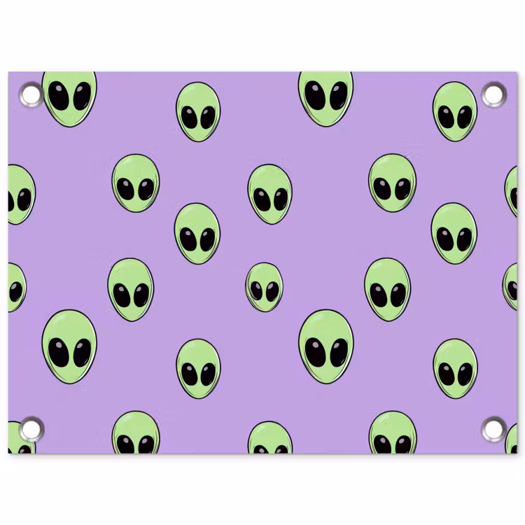 Alien - Retro - Lila tuinposter los doek klein 239 -3d