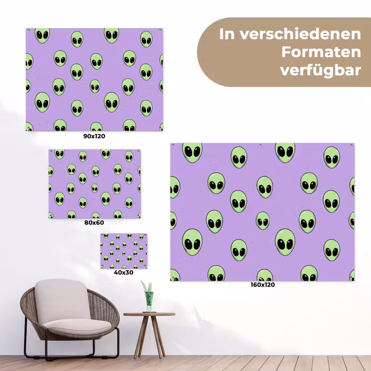 Alien - Retro - Lila tuinposter los doek klein 239 -Xsfeer9_DE