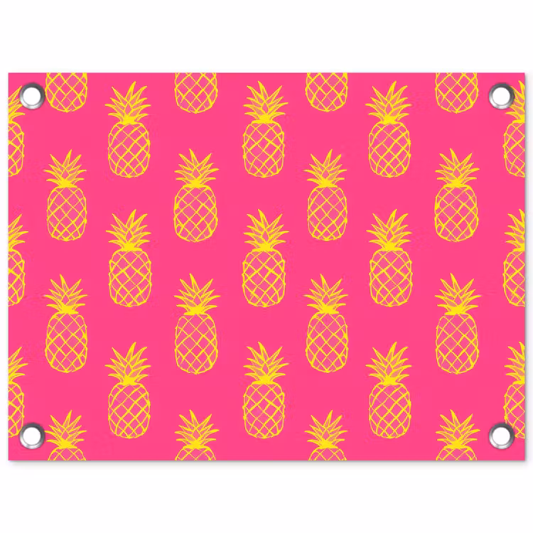 Ananas - Trendy - Roze tuinposter los doek klein 239 -3d