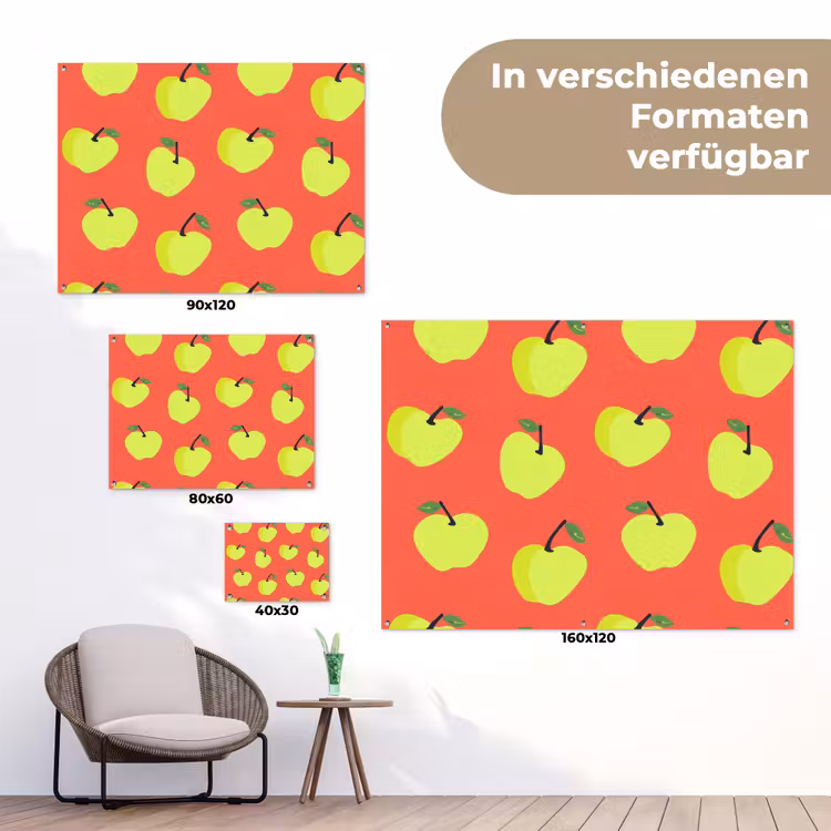 Appels - Modern - Groen tuinposter los doek klein 239 -Xsfeer9_DE