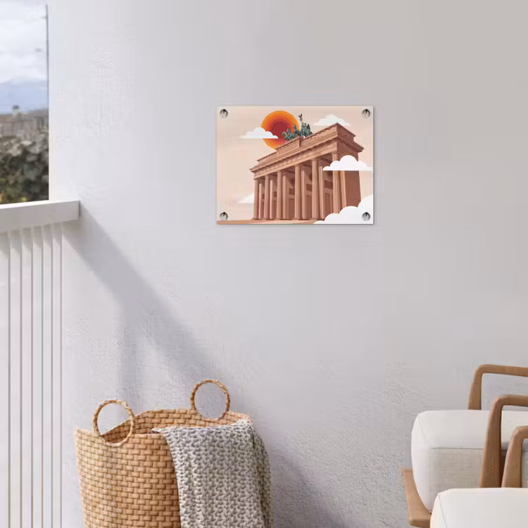 Architectuur - Brandenburg - Berlijn - Zonsondergang - Historisch tuinposter los doek klein -sfeer8