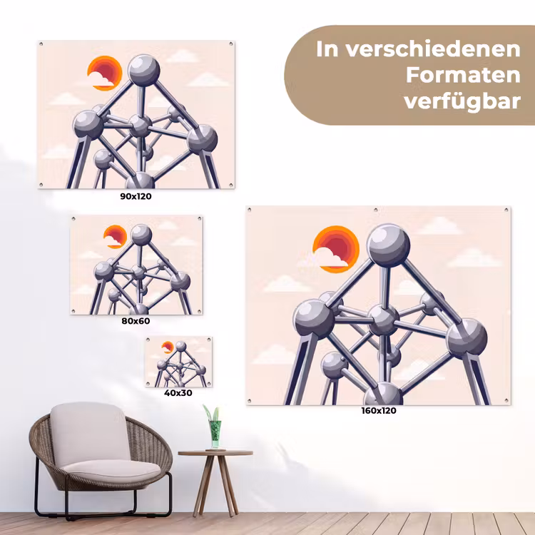 Architectuur - Geometrie - Stad - Modern - Grijs tuinposter los doek klein -Xsfeer9_DE