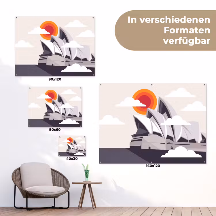 Architectuur - Stadsgezicht - Modern - Grijs - Oranje tuinposter los doek klein -Xsfeer9_DE