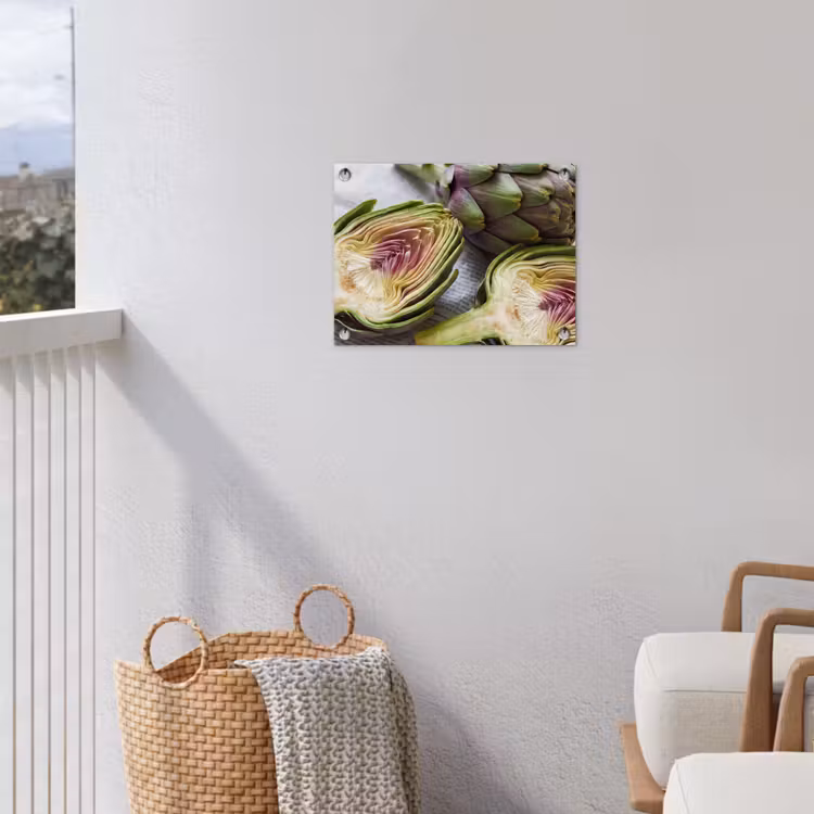 Gartenposter - Artischocke – aufgeschnitten – Essen - Artisjok - Doorgesneden - Eten tuinposter los doek klein