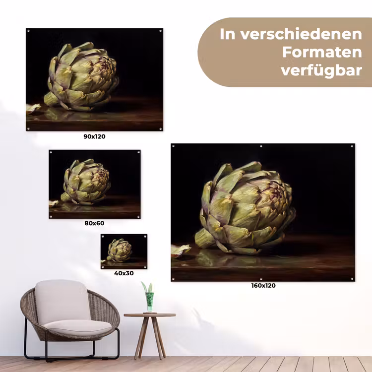 Gartenposter - Artischocke – Essen – Klassisch - Artichok - Eten - Klassiek tuinposter los doek klein