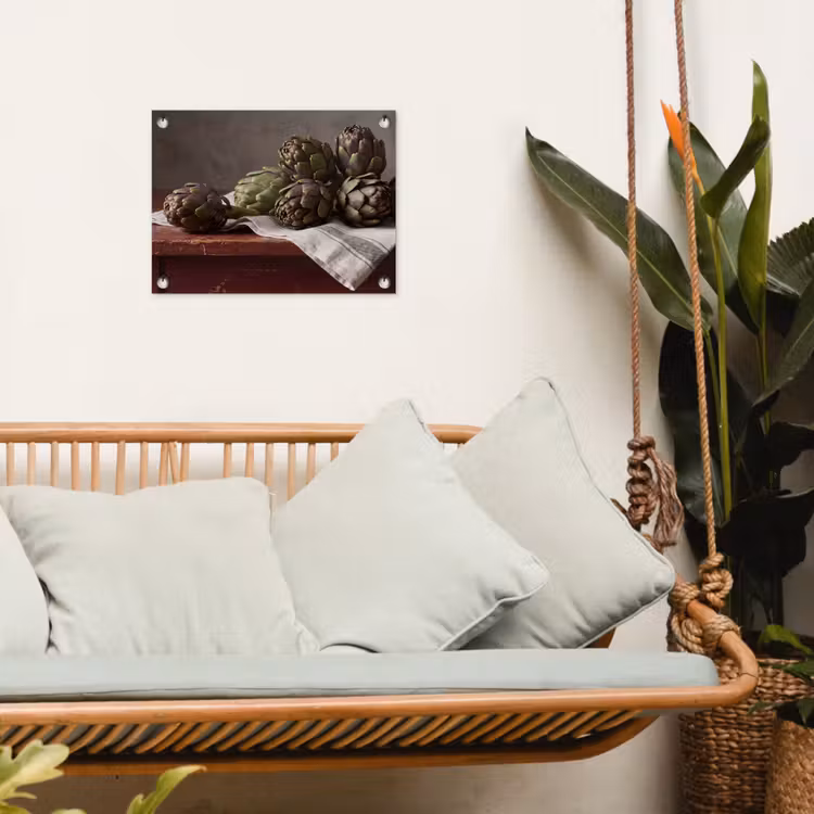Gartenposter - Artischocke – Essen – Rustikal - Artisjok - Eten - Rustiek tuinposter los doek klein
