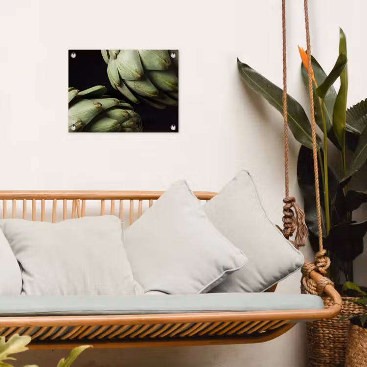Gartenposter - Artischocke – Grün – Essen - Artisjok - Groen - Eten tuinposter los doek klein