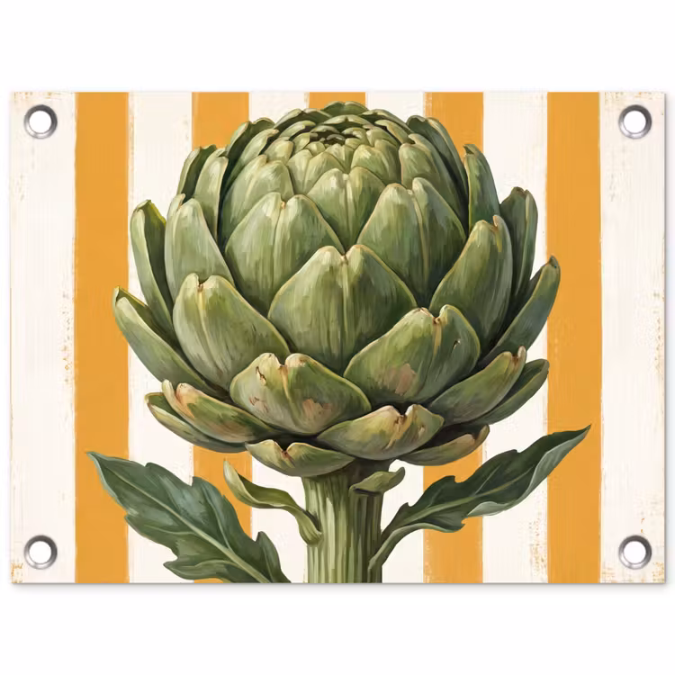 Gartenposter - Artischocke – Modern – Gemüse - Artisjok - Modern - Groente tuinposter los doek klein