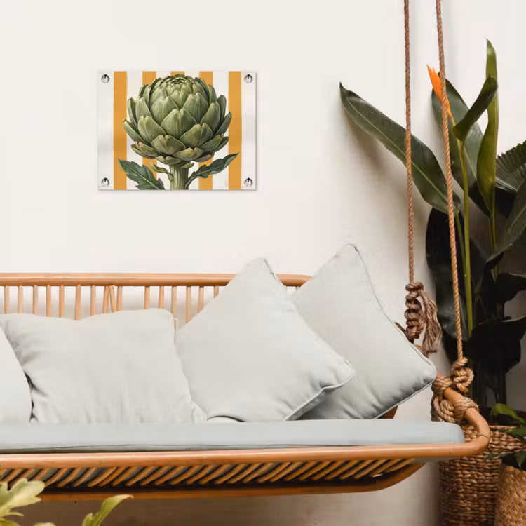 Gartenposter - Artischocke – Modern – Gemüse - Artisjok - Modern - Groente tuinposter los doek klein