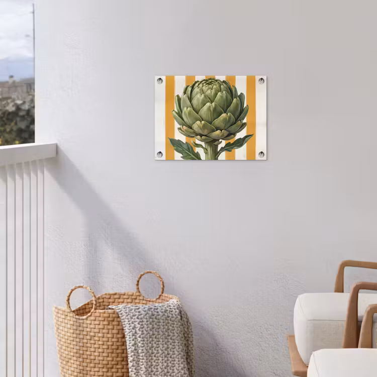 Gartenposter - Artischocke – Modern – Gemüse - Artisjok - Modern - Groente tuinposter los doek klein