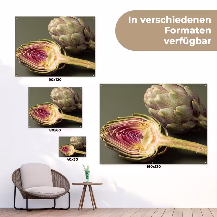 Gartenposter - Artischocke – Violett – Lebensmittel - Artisjok - Paars - Voedsel tuinposter los doek klein