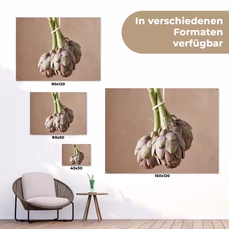 Gartenposter - Artischocken – Hängend – Gemüse - Artisjokken - Hangend - Groenten tuinposter los doek klein