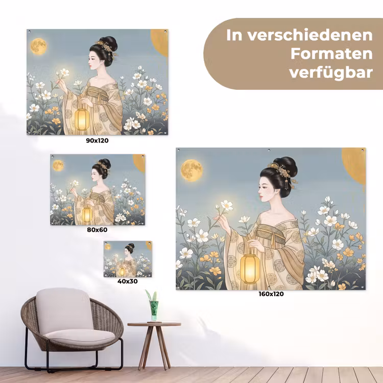 Aziatisch - Vrouw - Kimono tuinposter los doek klein -Xsfeer9_DE