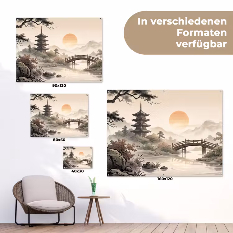 Azië - Landschap - Kleurrijk tuinposter los doek klein -Xsfeer9_DE