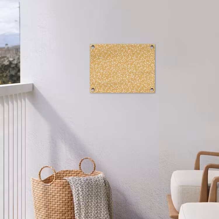 Takjes - Patroon - Oker tuinposter los doek klein 239 -sfeer8