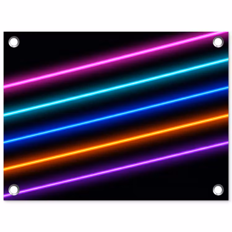 Esthetiek - Retro - Neon tuinposter los doek klein -3d