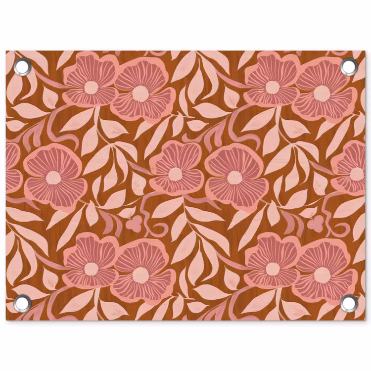 Sfeer - Bloemen - Roze tuinposter los doek klein 239 -3d
