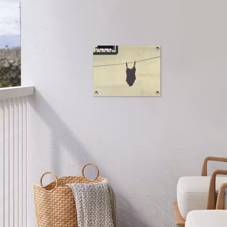 Badpak - Schaduw - Muur - Zomer - Minimalistisch tuinposter los doek klein -sfeer8