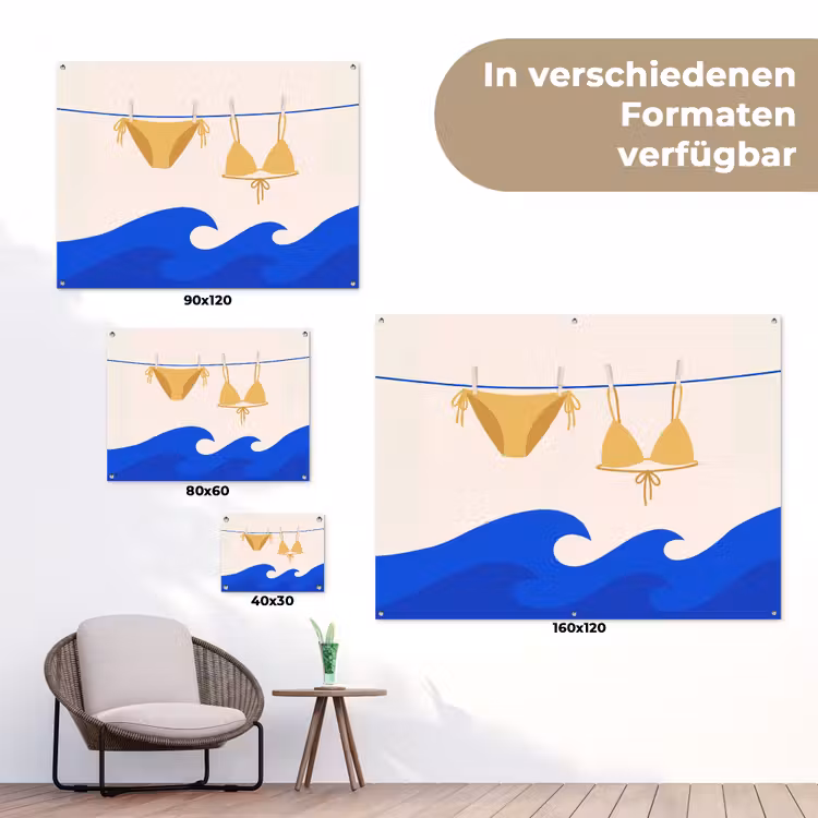 Zwemkleding - Zee - Zomer - Illustratie - Geel tuinposter los doek klein -Xsfeer9_DE