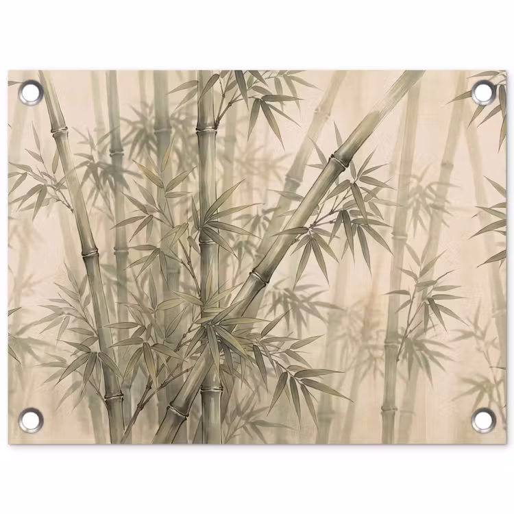 Bamboe - Bladeren - Aziatisch - Groen - Natuur tuinposter los doek klein -3d