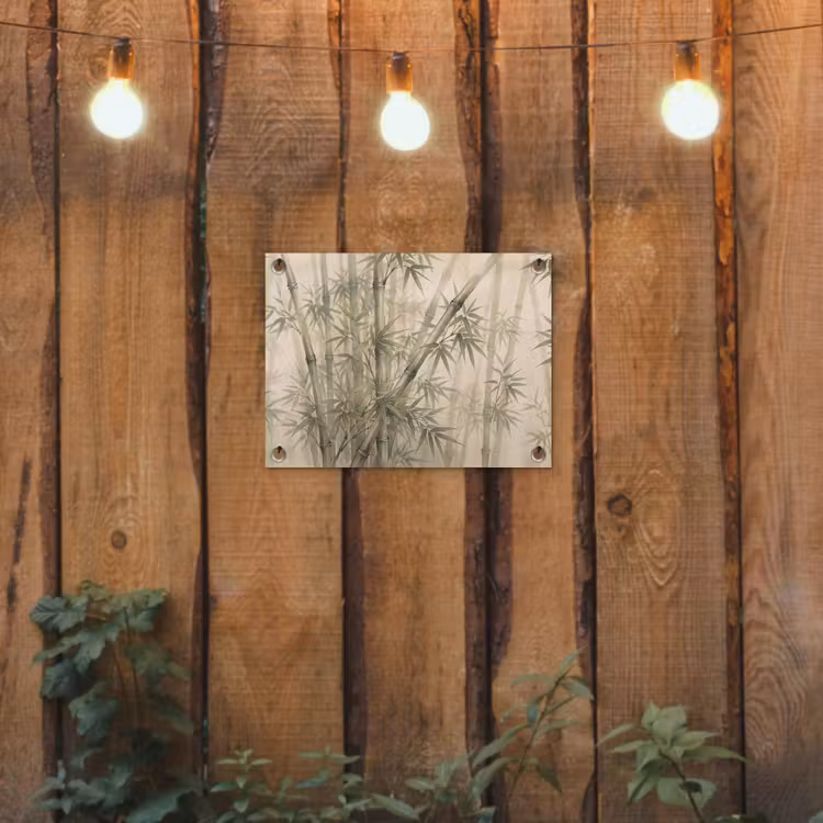 Bamboe - Bladeren - Aziatisch - Groen - Natuur tuinposter los doek klein -sfeer1