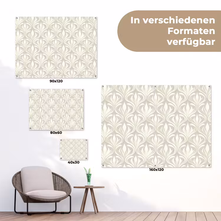Barok - Patroon - Beige tuinposter los doek klein 239 -Xsfeer9_DE