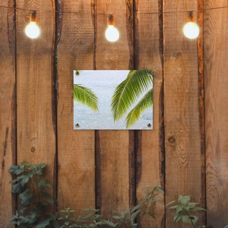 Boom - Bladeren - Water - Tropisch - Groen tuinposter los doek klein -sfeer1