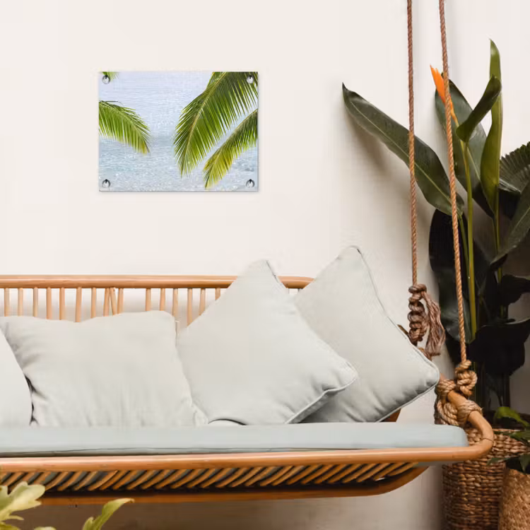 Boom - Bladeren - Water - Tropisch - Groen tuinposter los doek klein -sfeer7