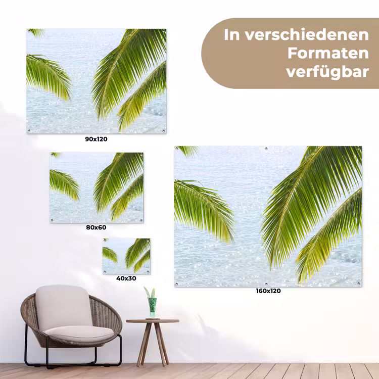 Boom - Bladeren - Water - Tropisch - Groen tuinposter los doek klein -Xsfeer9_DE