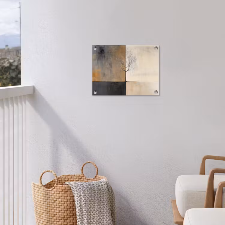 Boom - Vlakken - Takken - Kleurverloop tuinposter los doek klein -sfeer8