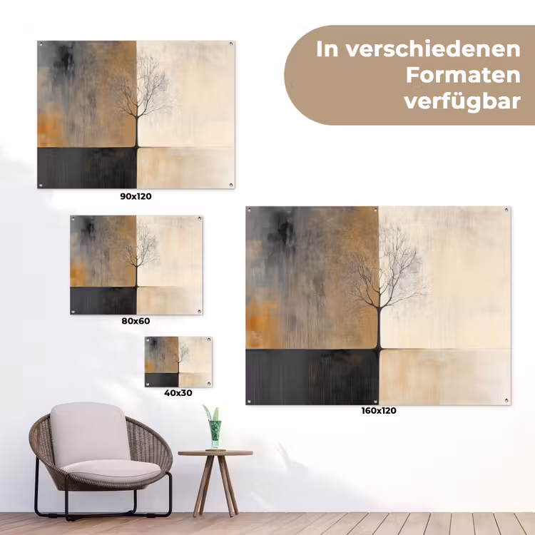 Boom - Vlakken - Takken - Kleurverloop tuinposter los doek klein -Xsfeer9_DE