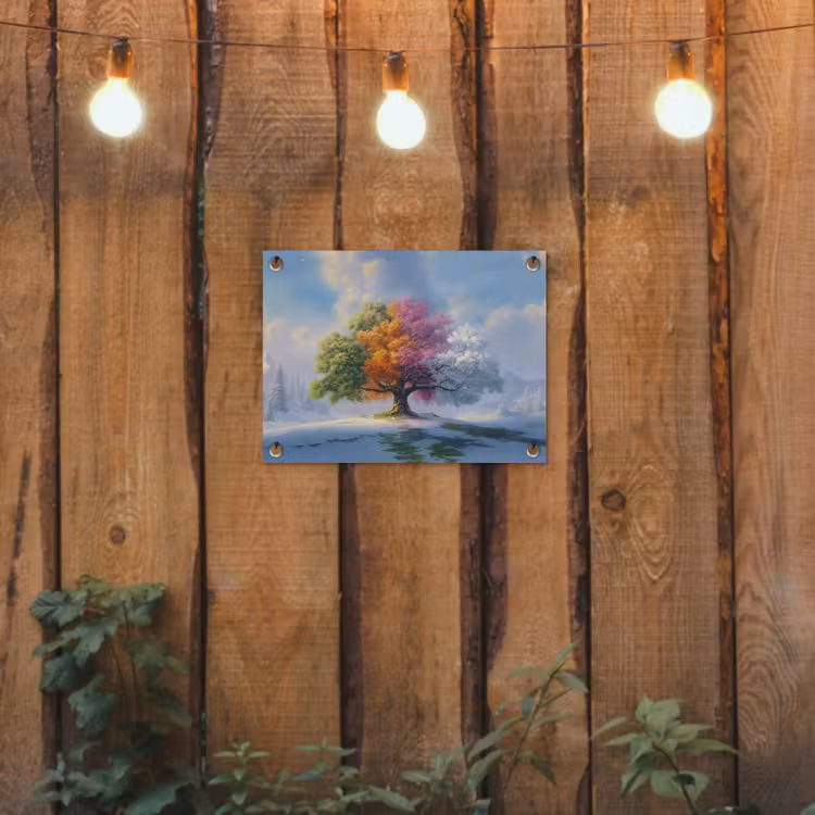 Boom - Seizoenen - Winter - Landschap tuinposter los doek klein -sfeer1
