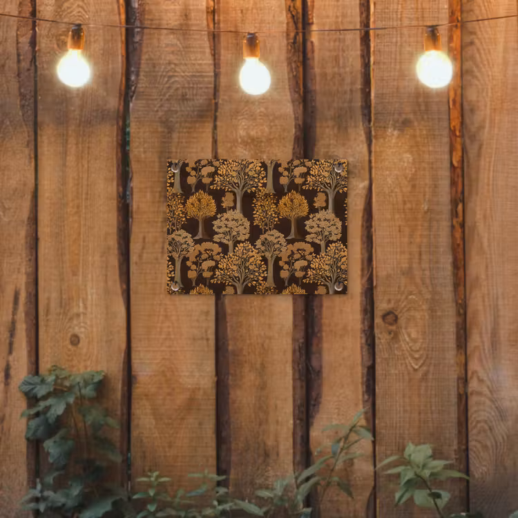 Bomen - Patroon - Bruin tuinposter los doek klein 239 -sfeer1