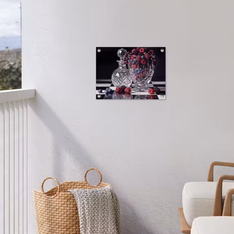 Gartenposter - Beeren – Kristall – Stillleben - Bessen - Kristal - Stilleven tuinposter los doek klein