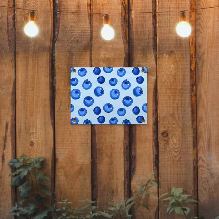 Bessen - Modern - Blauw tuinposter los doek klein 239 -sfeer1