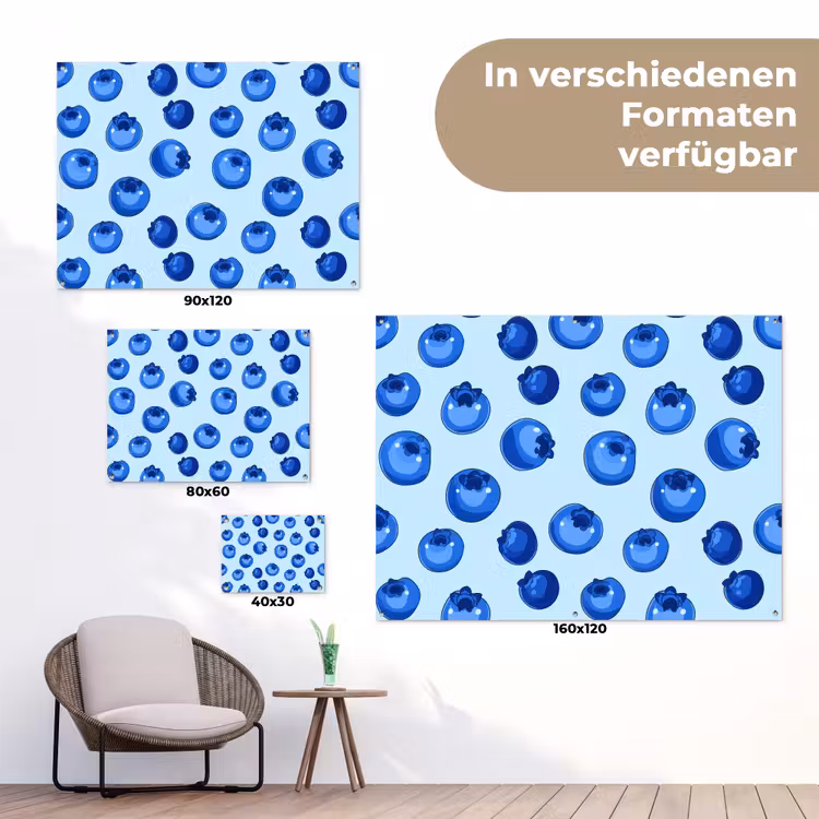 Bessen - Modern - Blauw tuinposter los doek klein 239 -Xsfeer9_DE
