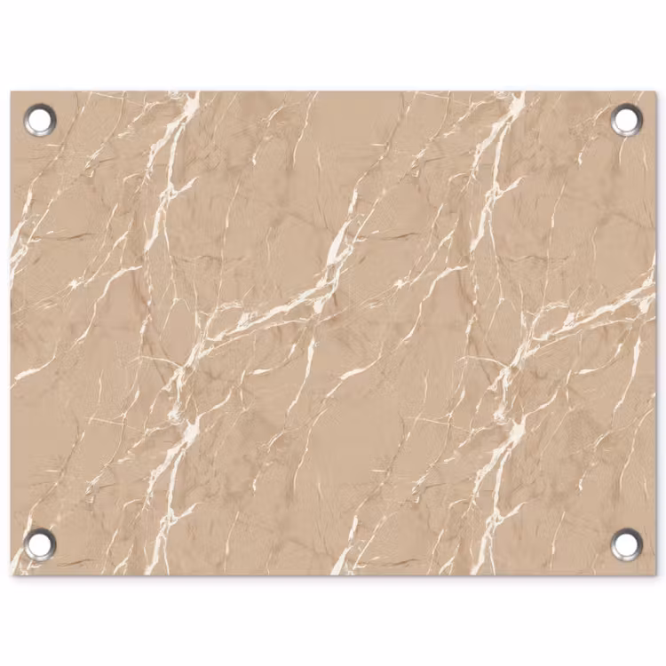 Beige - Marmer - Organisch - Wit tuinposter los doek klein 239 -3d