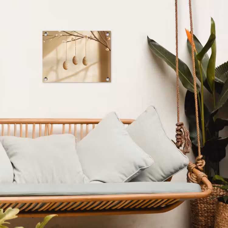 Beige - Paastak - Eieren tuinposter los doek klein -sfeer7