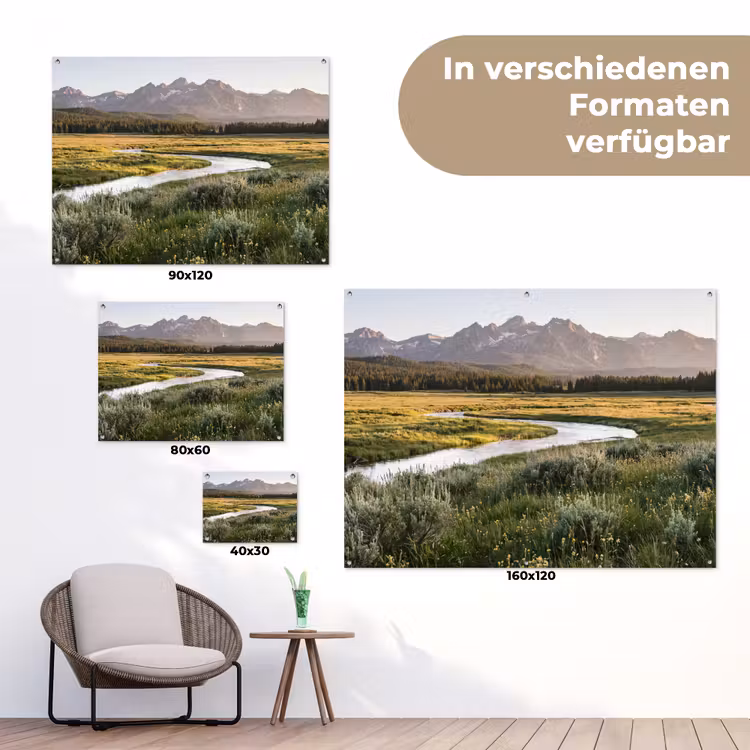 Berglandschap - Rivier - Bos tuinposter los doek klein -Xsfeer9_DE