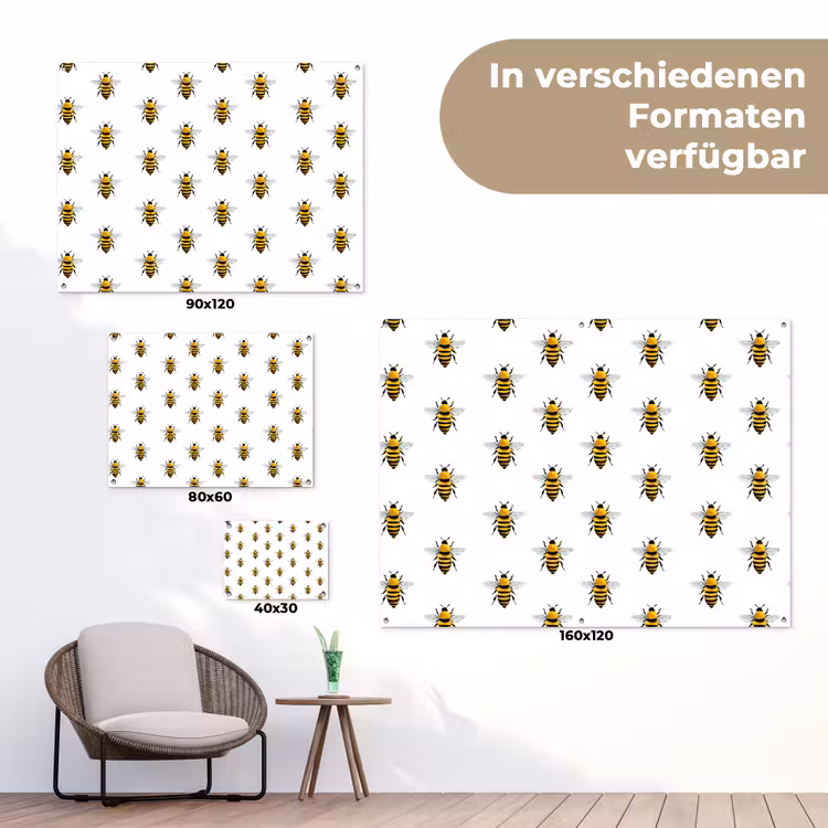 Bijen - Tijdloos - Wit tuinposter los doek klein 239 -Xsfeer9_DE