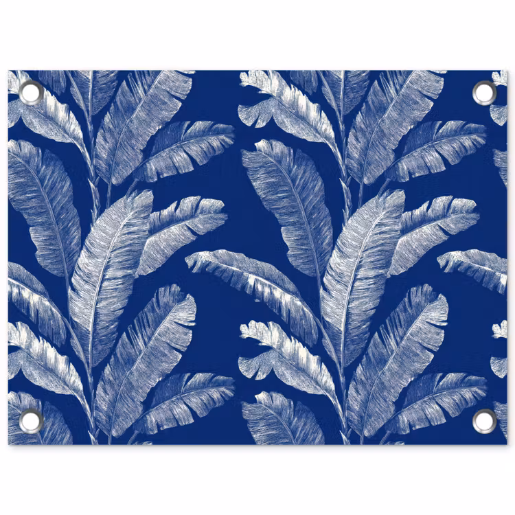 Blad - Palm - Blauw tuinposter los doek klein 239 -3d