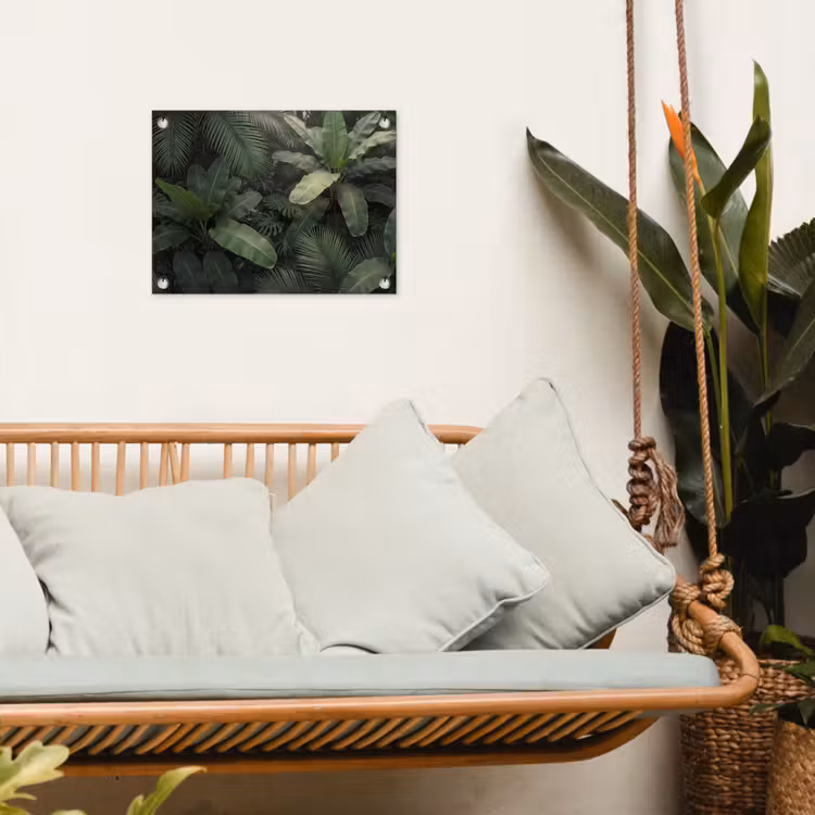 Bladeren - Groen - Tropisch - Natuur tuinposter los doek klein -sfeer7