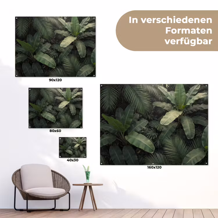 Bladeren - Groen - Tropisch - Natuur tuinposter los doek klein -Xsfeer9_DE